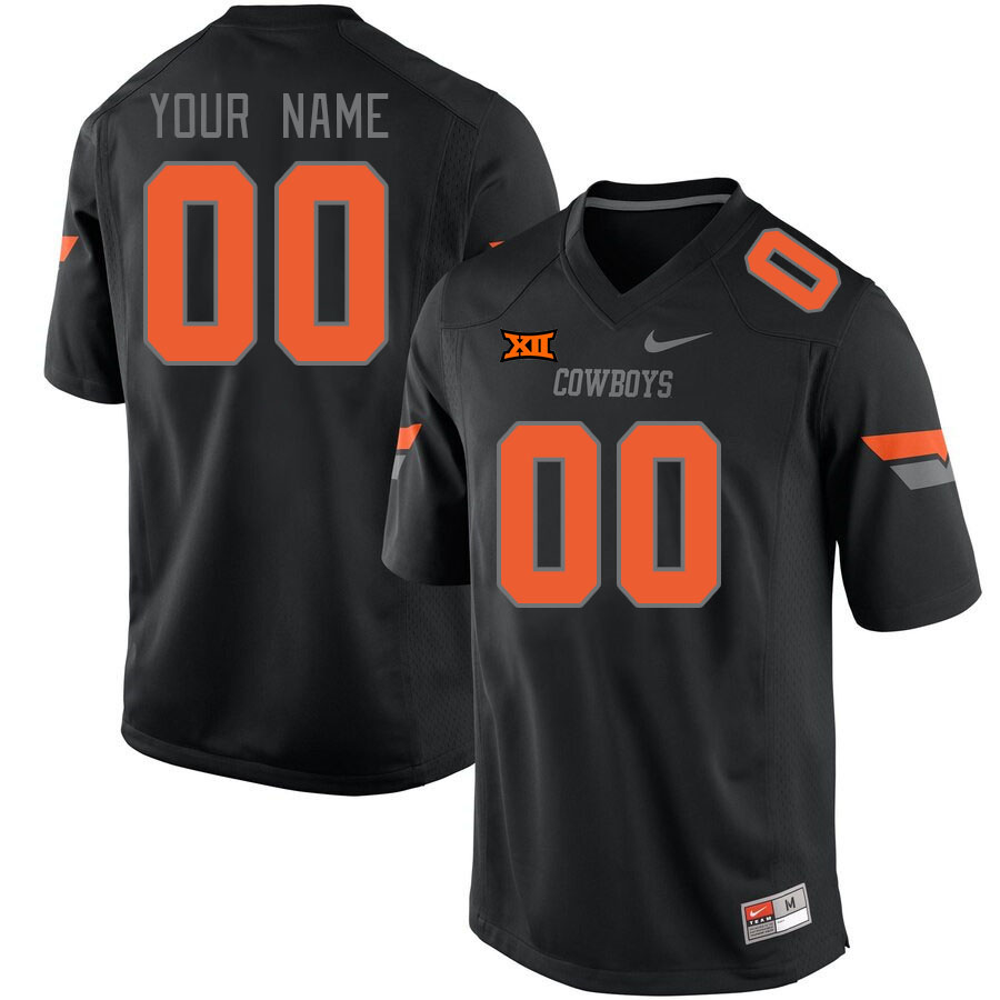 Custom Oklahoma State Cowboys Name And Number College Football Jerseys Stitched Sale-Retro Black